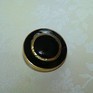 High End St. John Replacement Shank Button~Gold Tone with Black Enamel**